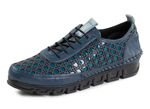 Gemini Schn&uuml;rschuh aus gelochtem Nappaleder BLAU