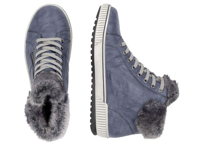 Remonte, gefütterte Damen-Boots, Winterschuhe, Weite G, mit herausnehmbarem Fußbett JEANS