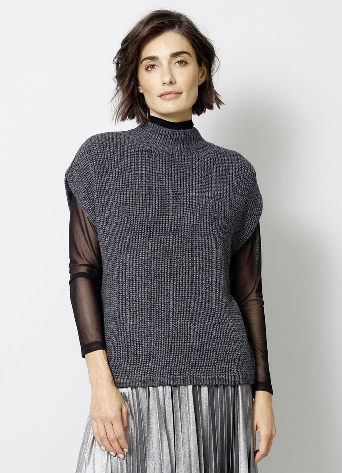 Pullunder in Perlfang ANTHRAZIT