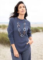 Shirt mit Stehkragen JEANSBLAU