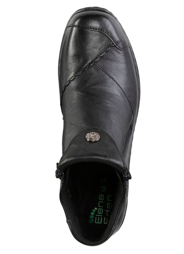 ELENA EDEN Bootie mit dezenter Knitter-Struktur und Metallschmuck SCHWARZ