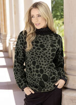 Pullover mit Glitzerakzenten OLIV-SCHWARZ-SILBERFARBEN