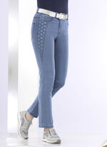 Jeans mit schöner Stickerei JEANSBLAU