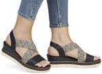 Remonte Sandalette mit Flechtdurchzügen SCHWARZ-CREME
