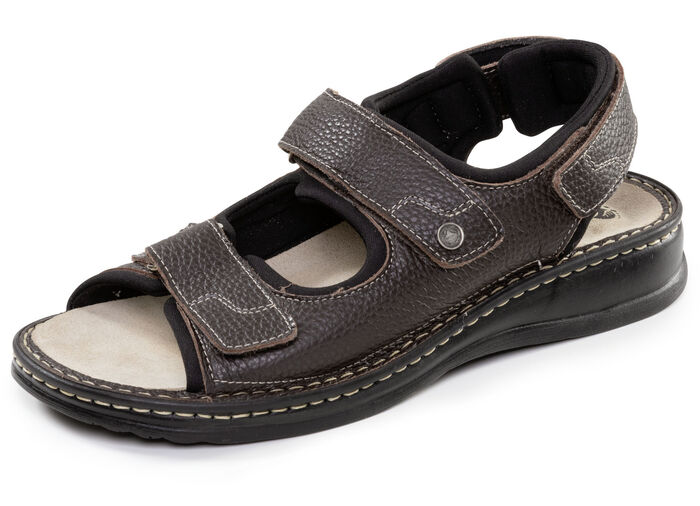 Mubb, klassische Herren-Sandalen, Weite H, mit herausnehmbarem Fußbett DUNKELBRAUN