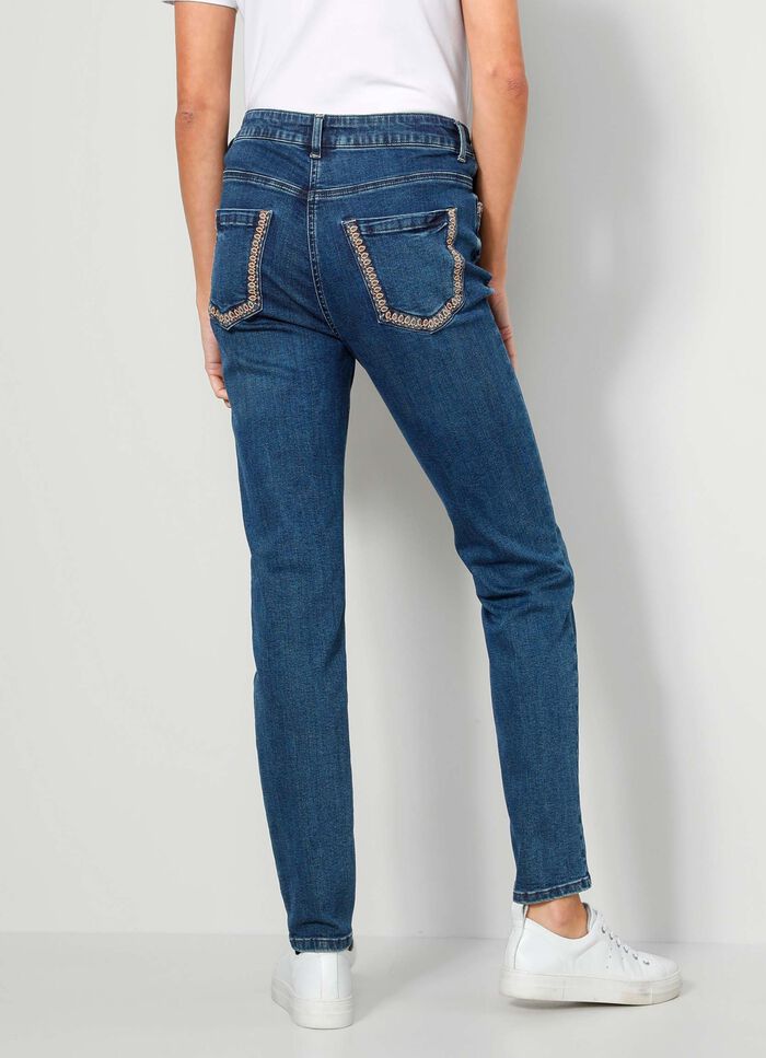 Jeans mit sch&ouml;ner Stickerei im Ethno-Stil 