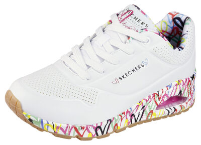 SKECHERS Schnür-Sneaker teilweise mit bunten Herzen bedruckt 