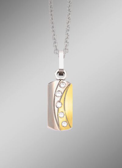 Anh&auml;nger in Bicolor mit synth. Zirkonia 