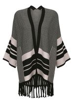 Poncho-Strickjacke in Jacquard-Dessin 