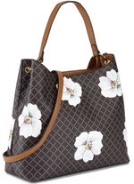 Collezione Alessandro Tasche mit schickem Blütendruck BRAUN-WEISS