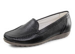 Waldläufer, bequeme Damen-Slipper, Weite H, mit herausnehmbarem Fußbett SCHWARZ
