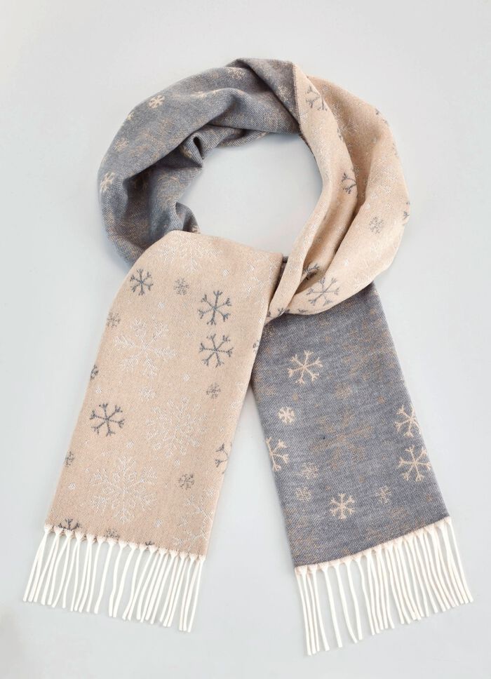Schal mit Schneeflocken-Dessin 