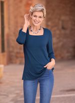 Shirt mit flottem Karreè-Ausschnitt  in 3 Farben MARINE