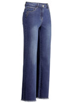 Jeans mit angesagtem Fransensaum DUNKELBLAU