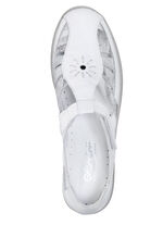 Gemini Slipper aus teilweise geprägtem Nappaleder WEISS-GRAU