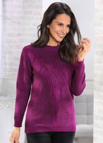 Pullover mit edlem Glitzereffekt BEERE