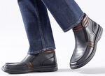 GINO GALANTE, gefütterte Herren-Boots, Winterschuhe, mit herausnehmbarem Fußbett SCHWARZ-BURGUND