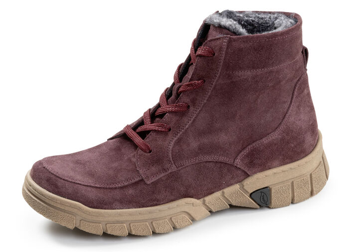 Waldläufer, gefütterte Damen-Stiefeletten, Winterschuhe, Weite H, mit herausnehmbarem Fußbett BORDEAUX