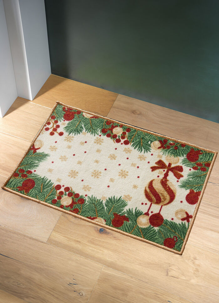 Fußmatte mit Weihnachtsranken-Motiv 