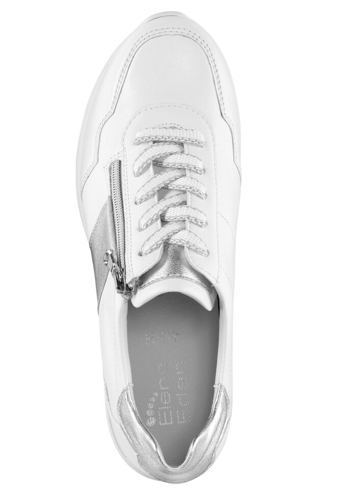 ELENA EDEN Sneaker aus Nappaleder WEISS-SILBER