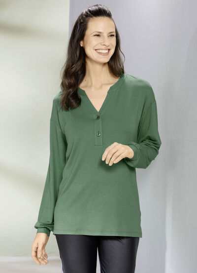 Shirt-Tunika mit Elastan 