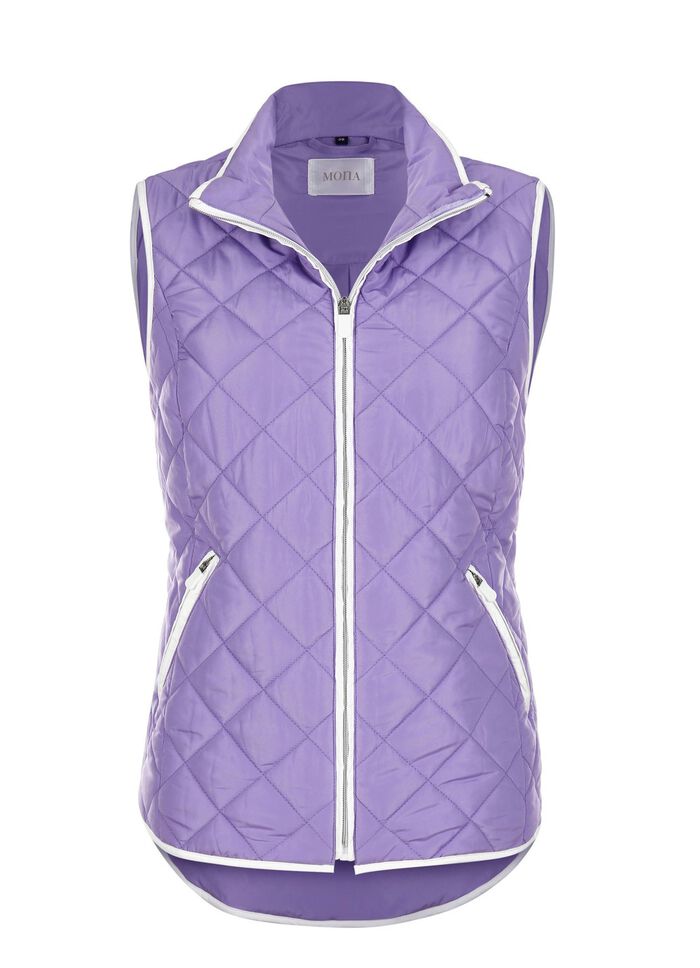 Steppweste mit Kontrastpaspelierung LILA