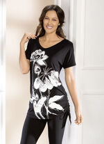 Longshirt mit Kontrastdruck 