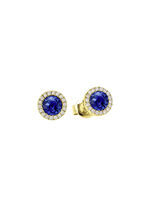 Strahlende Eleganz: Ohrstecker mit echt Saphir und 36 Brillanten 