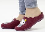 Laurina, klassiche Damen-Hausschuhe, mit herausnehmbarem Fu&szlig;bett BORDEAUX