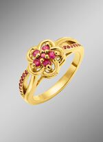 Vergoldeter Damenring mit echt Rubin 