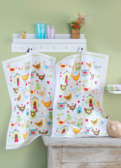 Geschirrtücher aus Halbleinen, 3er-Set 