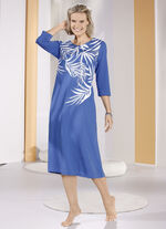 Wadenlanges Laurina Nachthemd mit 3/4-langen &Auml;rmeln  