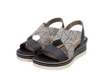 Remonte Sandalette mit Flechtdurchzügen SCHWARZ-CREME