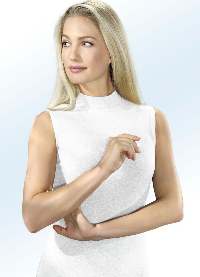 Zweierpack Shirts mit BIO-Baumwolle 1X GRAU MELIERT, 1X WEISS