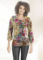 Shirt mit Allover-Dessin GRÜN-OLIV-BEERE