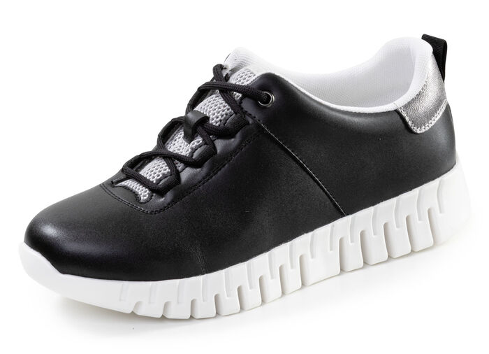 ELENA EDEN, stylische Damen-Sneaker, Weite G, mit herausnehmbarem Fußbett SCHWARZ-ALTSILBER
