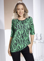Shirt mit Strass- und Plättchenzier in 2 Farben GRÜN-SCHWARZ