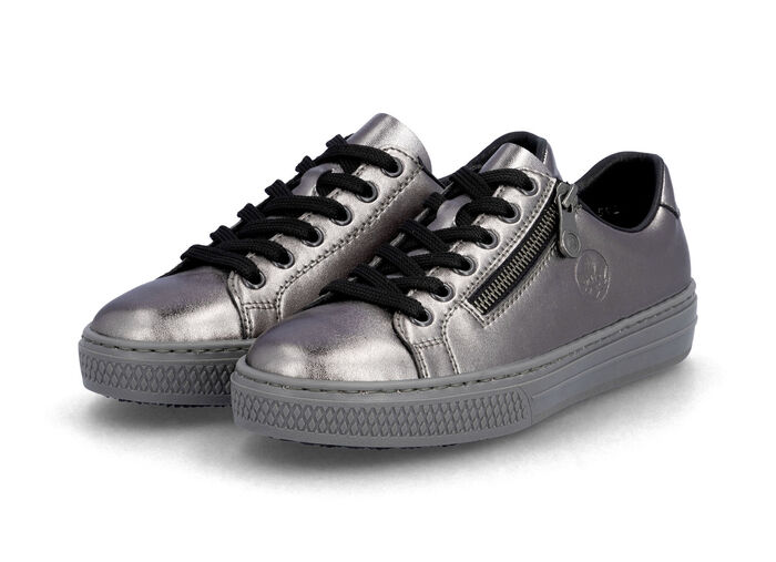 Rieker, modische Damen-Sneaker, mit Reißverschluss ALTSILBER