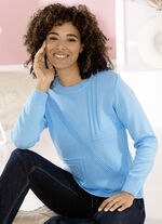 Pullover mit Strukturmix BLEU