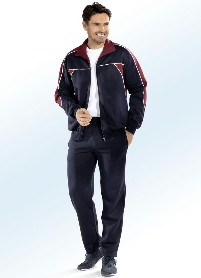 Freizeitanzug mit Seitentaschen MARINE-BORDEAUX