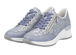Rieker Schnür-Sneaker aus bedrucktem Synthetikmaterial HELLBLAU-SILBER