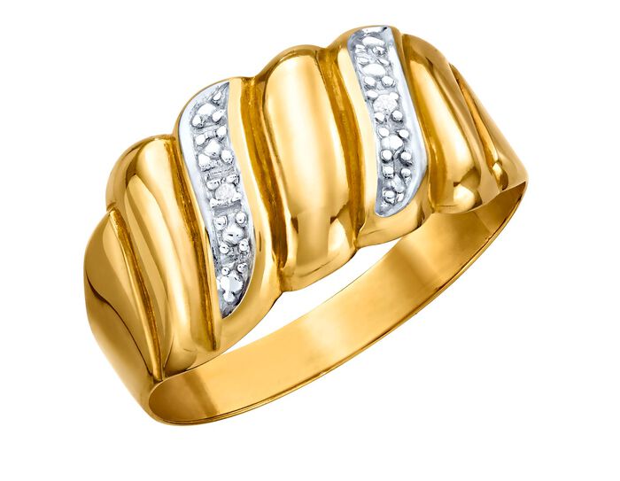 Bicolor Damenring mit Diamant 