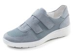 ELENA EDEN, bequeme Damen-Klettschuhe, Weite H, mit herausnehmbarem Fu&szlig;bett BLAU