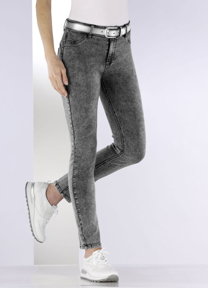 Knöchellange, figurformende Jeans GRAFIT