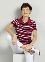Poloshirt mit gestreiftem Allover-Dessin 