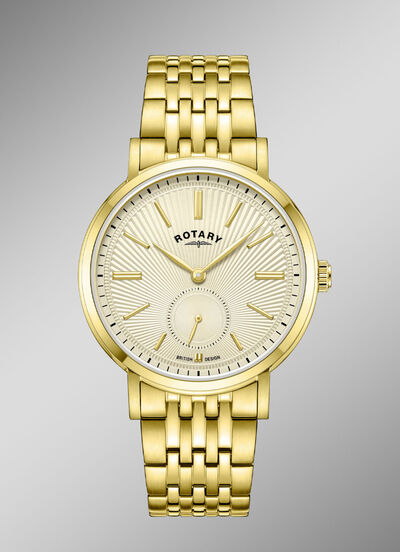 Rotary Quartz-Herrenuhr mit Edelstahlbandgehäuse 