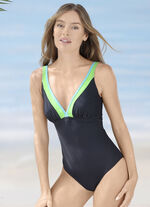 Sunmarin Badeanzug mit farbigen Eins&auml;tzen 