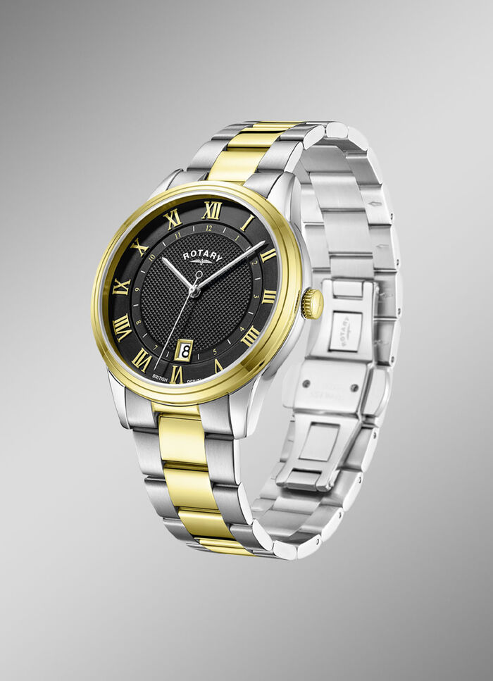 Rotary Quartz-Herrenuhr in Bicolor 