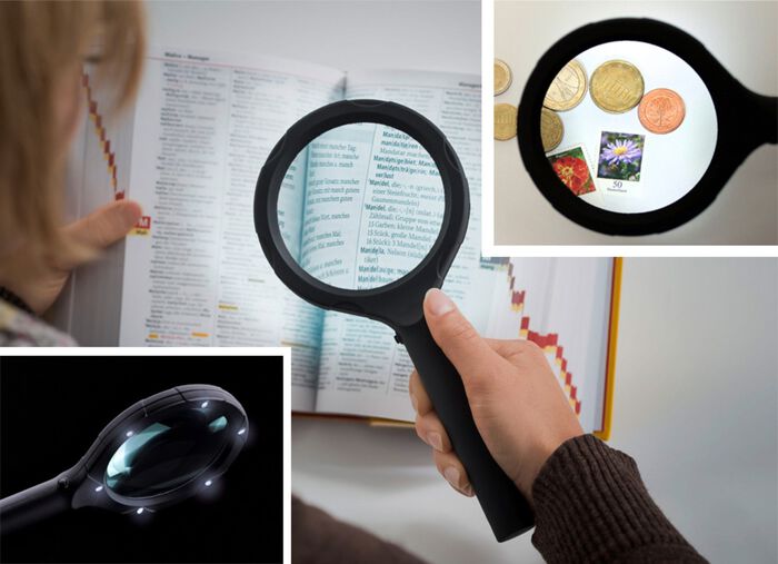 Extra gro&szlig;e Lupe mit LED-Licht 