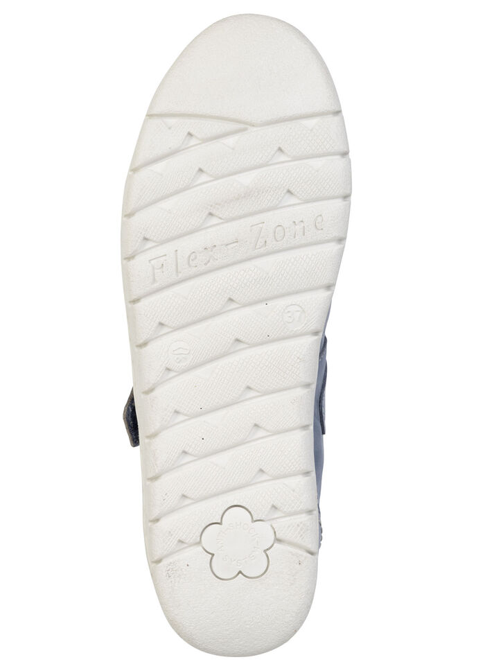 ELENA EDEN, sommerliche Damen-Slipper, Weite H, mit herausnehmbarem Fußbett BLAU-ECRU